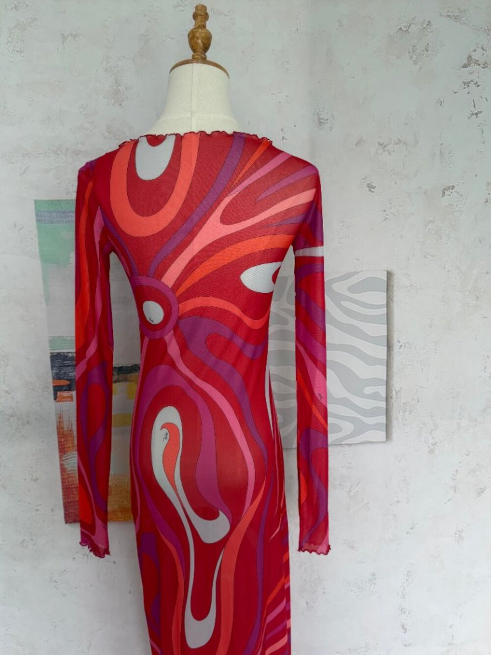 NWOT ！Pucci Marmo semi-sheer maxi dress - Picture 8 of 9